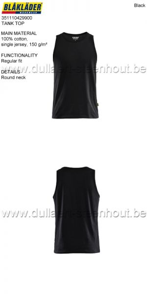 BLAKLADER TANK TOP 351110429900 zwarte t-shirt zonder mouwen