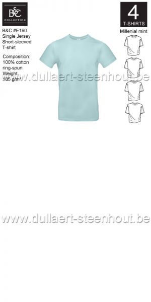  B&C - E190 T-shirt Single Jersey - millenial mint - 4 STUKS PROMOTIE