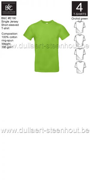 B&C - E190 T-shirt Single Jersey - orchid green- 4 STUKS PROMOTIE