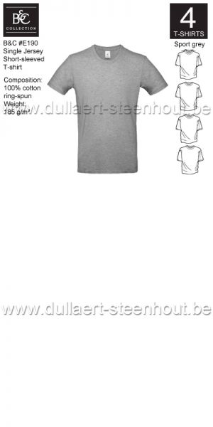 B&C - E190 T-shirt Single Jersey - sport grey - 4 STUKS PROMOTIE