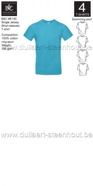B&C - E190 T-shirt Single Jersey - swimming pool - 4 STUKS PROMOTIE