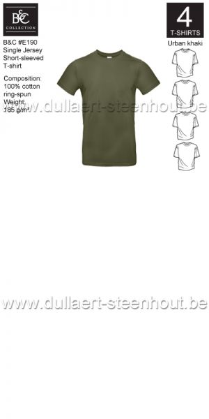 B&C - E190 T-shirt Single Jersey - urban khaki - 4 STUKS PROMOTIE