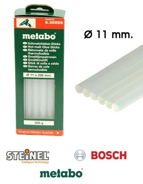 Metabo - Lijmpatronen Ø 11 x 200 mm. - 500 gr. (+/- 26 stuks) 