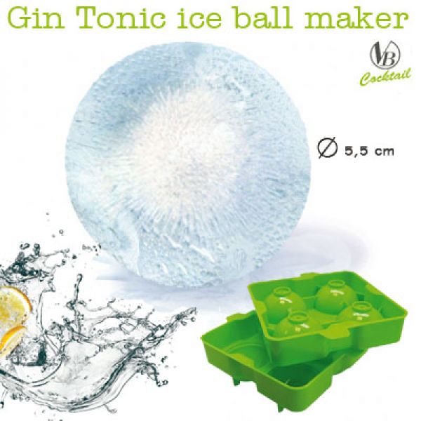 GIN TONIC - ICE BALL MAKER - 4 fantastische ijsbollen van 5,5 cm diameter