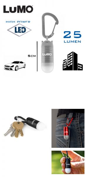 LUMO - Super compacte aluminium LED sleutelhanger - alu