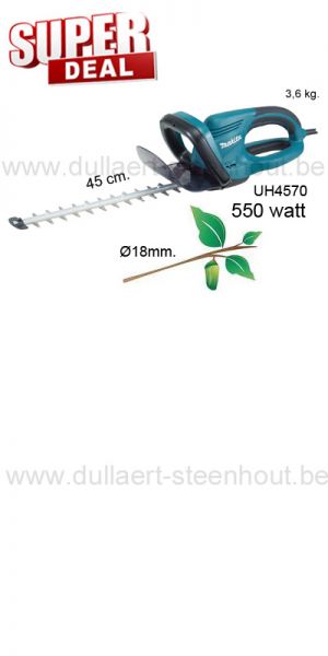 Makita -  UH4570 Elektrische heggenschaar 550W met 45 cm bladlengte