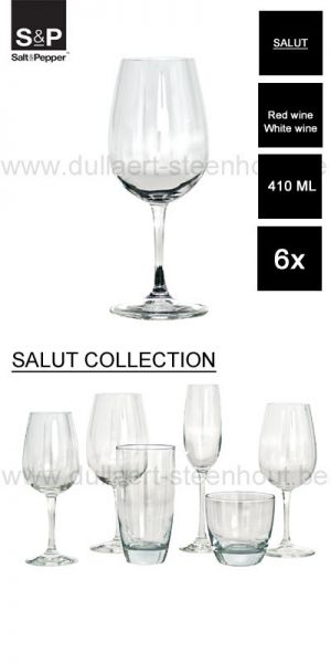Salt&Pepper - SALUT 6x S&P rode glazen / witte wijnglazen 410 ML