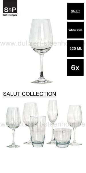 Salt&Pepper - SALUT 6x S&P witte wijnglazen 320 ML
