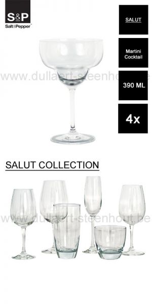 Salt&Pepper - SALUT 4x S&P Martini glazen / cocktail glazen 390 ML