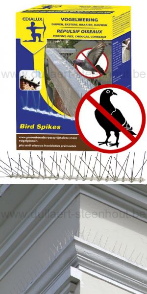 Edialux - Bird Spikes VOGELWERING voor 165 cm roestvrijstalen vogelpinnen