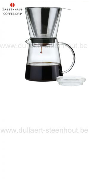 Zassenhaus - Coffee drip - Hittebestendige glazen koffiekan met roestvrij stalen koffiefilter