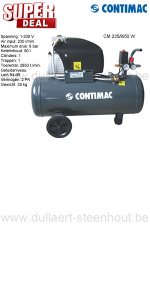 Contimac - 2 PK compressor CM 235/8/50 W 50L
