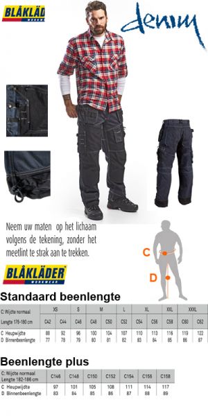 Blaklader - X1500 de nummer 1 jeans werkbroek / spijker werkbroek 1500 1140 8999