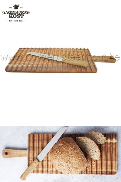 Dagelijkse Kost Snijplank met mes in acaciahout