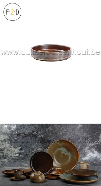  F2D Escura Schaal crème brulée 13.5xH3cm donkerbruin - 604018