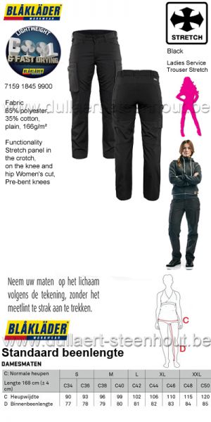 Blaklader - Comfortabele stretch werkbroek voor vrouwen 715918459900 / Black