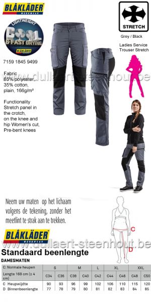 Blaklader - Comfortabele stretch werkbroek voor vrouwen 715918459499 / Grey