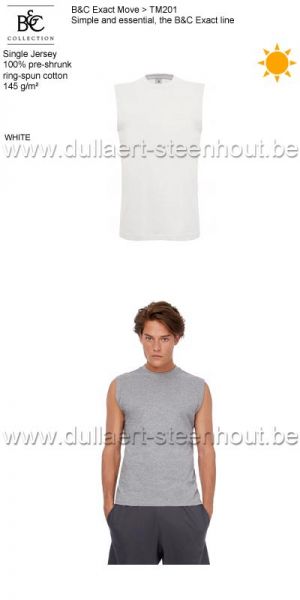 B&C Collection - Exact Move t-shirt zonder mouwen TM201 / white