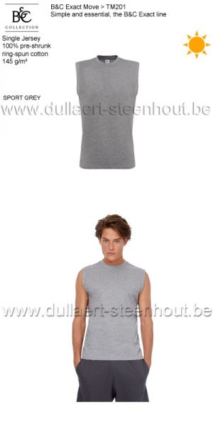 B&C Collection - Exact Move t-shirt zonder mouwen TM201 / sport grey