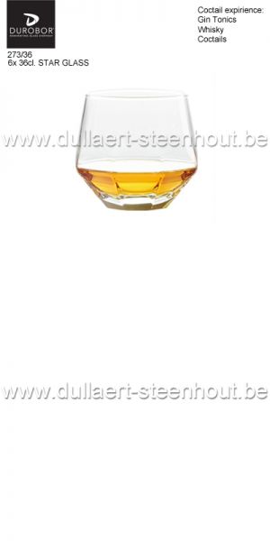 Durobor - Set van 6 Star whiskyglazen 36cl.
