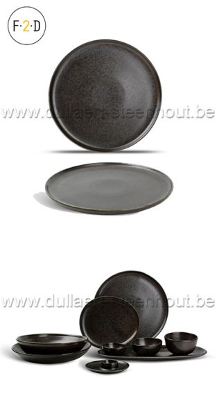 F2D Ceres zwart Plat bord 27.5xH2cm 