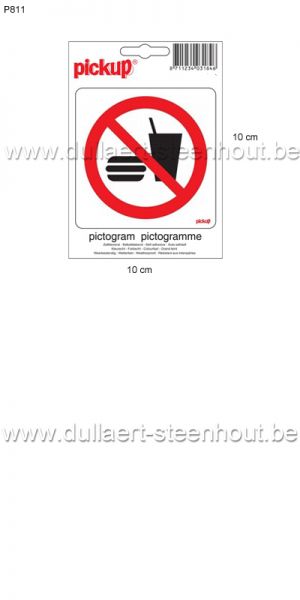 Pickup - Pictogram sticker VERBODEN CONSUMPTIES 10x10cm - P811