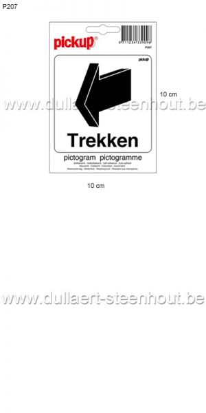 Pickup - Pictogram sticker PIJL TREKKEN 10x10cm - P207