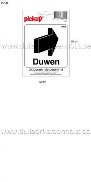 Pickup - Pictogram sticker PIJL DUWEN 10x10cm - P208