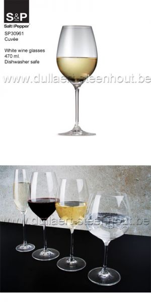 S&P CUVEE - Set van 6 witte wijnglas groot model -  SP30961
