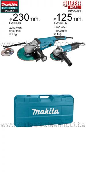 Makita -  DK0046X1 Combopack 2 haakse slijpers 230 mm / 125 mm