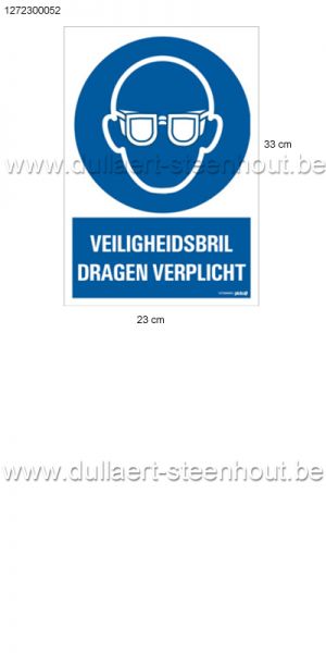 Pickup - pictogram 23x33cm harde kunststof VEILIGHEIDSBRIL VERPLICHT - 1272300052