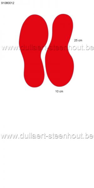 Pickup - Vloersticker voetstappen rood - 25cm - L/R - 91080012