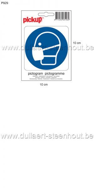 Pickup - Pictogram sticker MONDMASKER DRAGEN VERPLICHT 10x10cm - P929