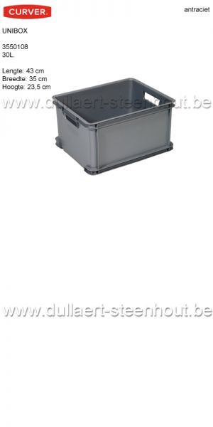 Curver - Unibox Classic opbergbox 30l antraciet - 3550108