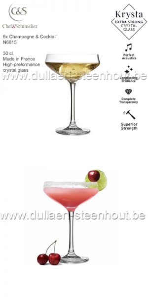 Chef & Sommelier - 6x Champagne coupe / cocktail 30cl Cabernet - N6815