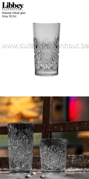 Libbey Hobstar Hiball glas Grey 35.5cl met retro allure en een stevig ontwerp