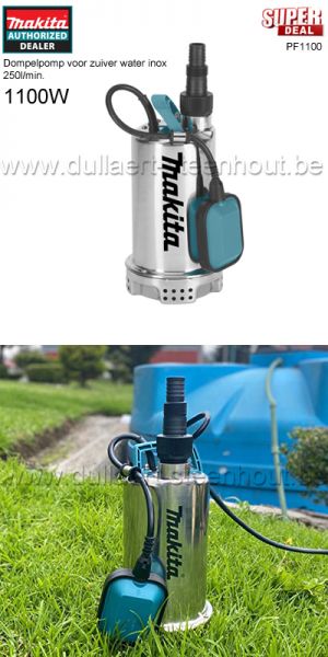 Makita PF1100 Dompelpomp voor zuiver water inox 1100W 250l/min - EAN 4002829831502