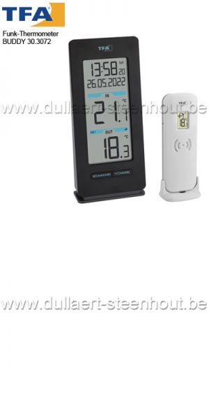 TFA Digitale thermometer binnen/buiten met ontvanger tot 100 meter - Buddy 30.011616