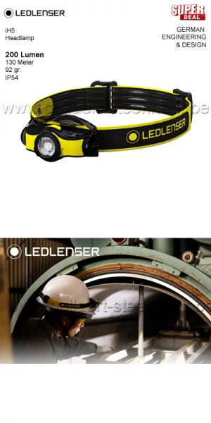 Led Lenser IH5 HOOFDLAMP LEDLENSER met 200 Lumen