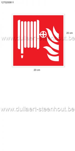 Pickup Kunststof bord 20x20cm pictogram brandslang - blusmiddel  - blusslang - 1270200611