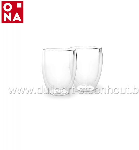 ONA Beker 35cl dubbelwandig glas Vienna - set/2