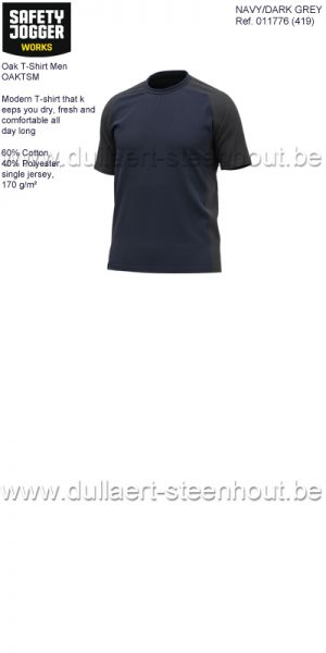 Safety Jogger Oak T-shirt Heren de hele dag droog, fris en comfortabel - NAVY/DARK GREY
