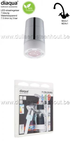 Diaqua waterbesparende LED straalregelaar voor keukenkraan, wastafelkraan 02 0310 98