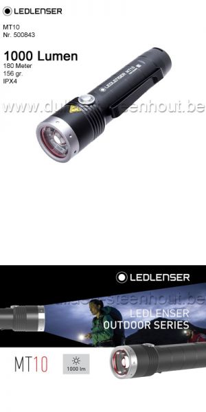 LED LENSER MT10 oplaadbare led zaklamp met 1000 Lumen