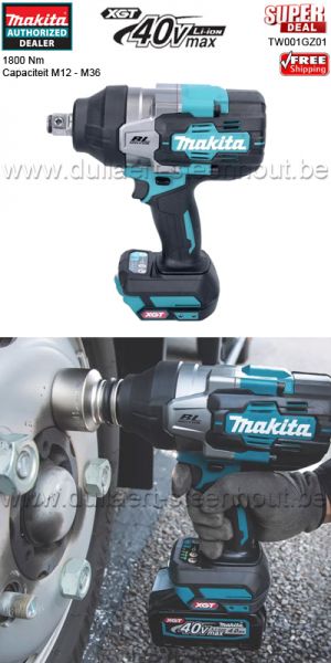 Makita krachtige 40V slagmoersleutel XGT® TW001GZ01 met 1800 Nm