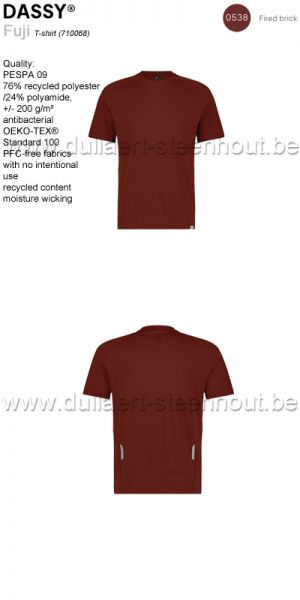 DASSY® Fuji (710068) T-shirt - BAKSTEENROOD 0538