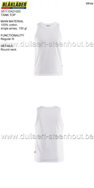 BLAKLADER TANK TOP 351110421000 witte t-shirt zonder mouwen