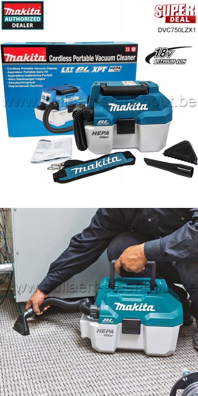 Makita Compacte accu stofzuiger 18V DVC750LZX1