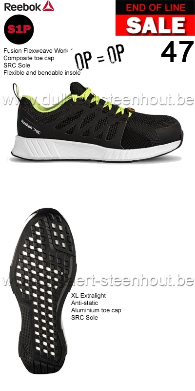 Reebok Fusion Flexweave Work 1073 ESD werkschoenen / veiligheidsschoenen - black - 47