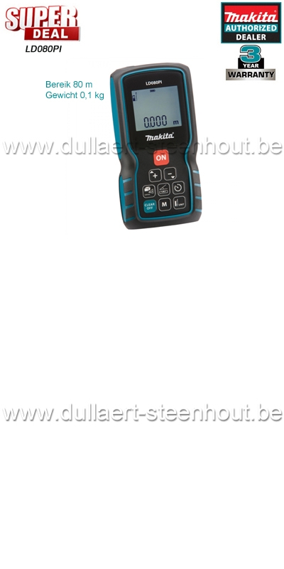 ontgrendelen Maxim Hertogin Dullaert-Steenhout Ninove | Makita - LD080PI Laser-afstandsmeter met  hellingsmeting